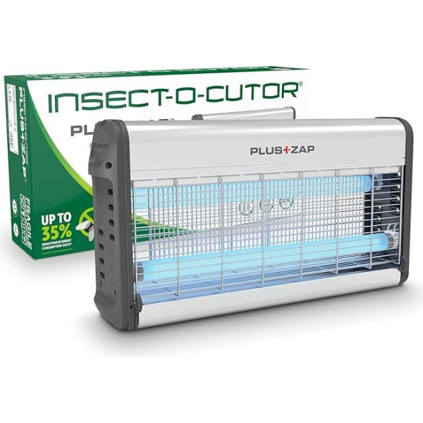 PlusZap Electric Fly Killer, Mosquito Control, Powerful Killing Grid, Pre-Installed UV Lamps, Collection Tray, Zap Kill Trap, 30 W Aluminium, Generation 3