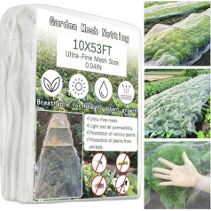 Gartennetz für Gemüse-Patch, feines Netz, 3 x 16 m, Gartennetz, Vogel-Schmetterlingsnetz, Garten-Insektennetz für Gemüse, Pflanzen, Obst, Blumen, Pflanzenschutz