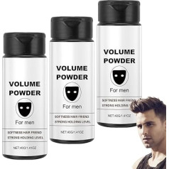Volumenpuder für Männer und Frauen, Haarstylingpuder für sofortige Textur und Volumen, natürliche, matte Textur für Männer, lang anhaltender Halt, einfach aufzutragen, ohne Öl oder Fett (3pcs)