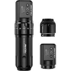 Dragonhawk Fold Pro Wireless Tattoo Machine Pen Rotary Tattoo Machine Tattoo Gun Adjusting Pen Length 2.4 to 4.2 mm with 2 Batteries for Professional Tattoo Artists