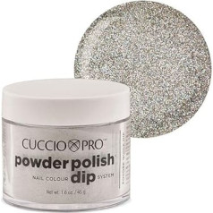 Cuccio Silver with Rainbow Mica Dipping Powder 45g