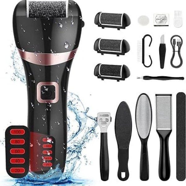 Electric Callus Remover Callus Removal Wolady Electric Foot File Foot Care Waterproof USB Rechargeable with 3 Replacement Rollers