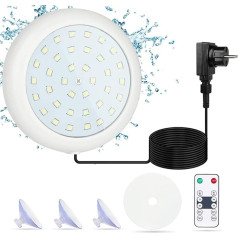 COOLWEST LED Pool Lighting, 10 W White Light Pool Lighting Underwater LED with Magnet for Steel Wall Pools Frame Pools, IP68 Waterproof Dimmable Pool Lighting Underwater with 7 m Cable, 12 V