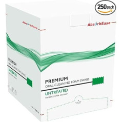 Premium behandelte Mundtupfer – Einweg-Mundtupfer aus weichem Schwamm – Einweg-Mundpflege-Tupferstäbchen – einzeln verpackt – Box mit 250 Stück