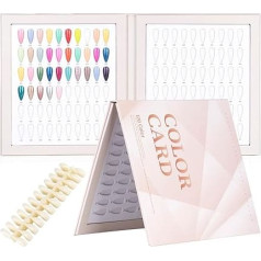 BNG 120 Nail Polish Display Book Professional Nail Colour Card Palette Gel Polish Presentation with 240 Pieces Nail Tips, Nail Book Practice Design Plank for DIY Nail Art Salons Set, 120 Pieces-K