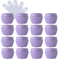 Pack of 24 Small 30 ml Empty Purple Cream Jar Round Plastic Jar with Screw Cap Ointment Jar Cosmetic Tin for Lotion, Cream, Lip Balm Cream DIY + 4 x Spatulas