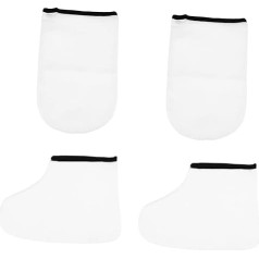 FRCOLOR 6 Pairs of Leather Horn Boots Peeling Paraffin Wax Gloves and Ankle Boots Handliner Made of Paraffin Wax Day Face Hot Hyperthermia Man White Polyester Lining Floor Mat
