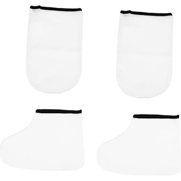 FRCOLOR 6 Pairs of Leather Horn Boots Peeling Paraffin Wax Gloves and Ankle Boots Handliner Made of Paraffin Wax Day Face Hot Hyperthermia Man White Polyester Lining Floor Mat