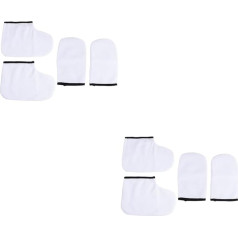 minkissy 2 Sets Spa Paraffinwachs Handschuhe Und Booties Set Für Hand Fuß Therapie Design Für Komfort 4 Stücke * 2
