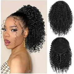 Health Real Hair Drawstring Ponytail, 35.6-66 cm, Kinky Curly Ponytail, Real Hair Ponytail, Personal Care (20 Inches)