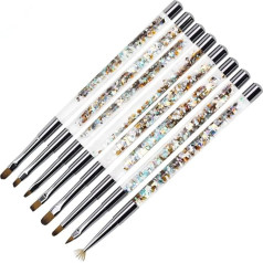 Crystal Pens Bar Nail Brush Set Acrylic Nail Art Gel Carving Brush Glitter Pen Beauty Manicure Brush Pen
