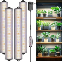 Wolezek Plant Lamp LED Full Spectrum, 420 LEDs Grow Light with Auto Timer 4/8/12/16H, Pack of 4 35 cm Grow Lamp with 5 Brightness, Grow Lamp for Plants