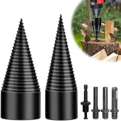 Wood Splitter Screw Cone Set 42 mm + 32 mm Wood Splitter Drill with 4 Drill Handles Drill Cone Wood Splitter Wood Splitter Wood Splitter for Drill
