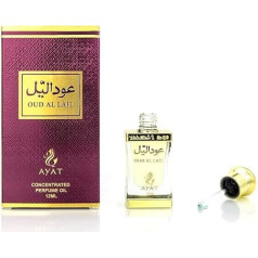 Perfume OUD AL LAYL 12 ml by MyPerfumes Attar Arabe Oriental White Musk Halal for Men and Women 100% Oil Without Alcohol Long Lasting Fragrance Oil Notes: Woody, Floral, Oud, Fruity, Musk