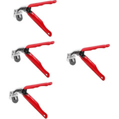 TOYANDONA 4 Stück Verbrühschutzzange Kochplattengreifer Grillrostheber Greifer Verbrühschutzclip Küchengrillzubehör Grillhalter Grillplattenzubehör Kleine Pfanne Edelstahl 304 Rot