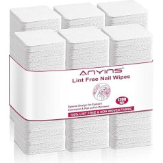 ANYINS Lint Free Nail Wipes, 1200 Pieces White Lint Free Wipes Non-Woven Fabric Gel Nail Polish Remover Super Absorbent Soft Nail Polish Remover for Nail Salon DIY