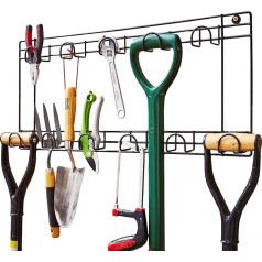 Direct Online Houseware 2-Tier Tool Rack with 11 Hooks Wall Mounted Black 66.5 x 30.5 x 5.5 cm