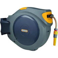 HOZELOCK - Auto Reel 40M Wall Hose Box - Automatic Reel - Easy Installation - Includes Hose Syringe, Connectors, 40m Hozelock Hose and Fixing - 5 Year Warranty* [2595R0000]