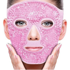 Face Mask Ice Pack to Reduce Puffiness Bag Under Eye Puffy Dark Circles Migraine Hot/Cold Pack with Soft Plush Backing (Pink#19)