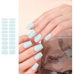 Hangsu Aufkleber, halbgehärtete Gel-Nagellack-Aufkleber, einfarbig, wasserdicht, selbstklebend, volle Wraps, Gel-Kunst-Aufkleber