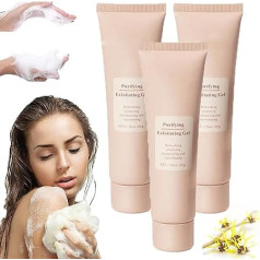 Purifying Exfoliating Gel, Purifying Exfoliating Gel Brightening, Exfoliating Body Scrubber, Deep Cleansing Gentle Exfoliating Moisturising Facial Scrub (3 Pieces)