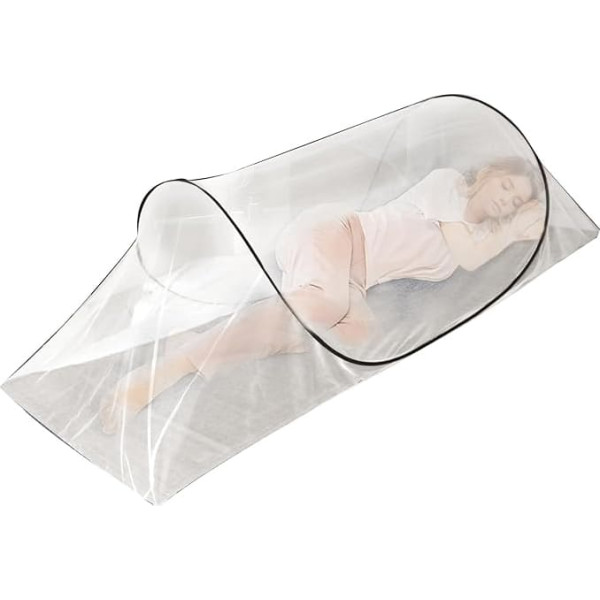 Foldable Mosquito Net, Pop Up, 200 x 80 x 56 cm, Portable Travel, Foldable Travel Tent, Mosquito Net for Bedroom, Outdoor, Camping, Easy and Quick Installation (White)