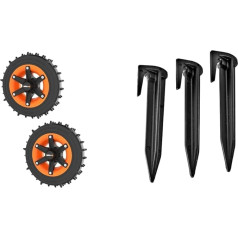WORX WA0955 L-Wheels for Landroid L-Model Robotic Lawnmower & WA0179 Pegs for Attaching Boundary Wire for Landroid Robotic Lawnmower