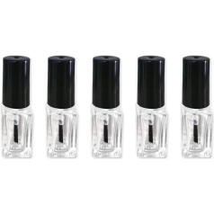 SCSpecial Nail Polish Bottles Pack of 5 5 ml Nail Polish Container Empty Glass Bottles with Brush Cap