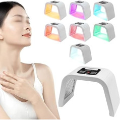 LED Face Mask Light Therapy Mask, Spa Beauty Equipment, 7 Colours, Nano Light Waves, Non-Contact Tunnel Design, Time Setting