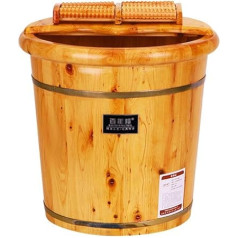 Cypress Wood Foot Bath Household High Feet Washing Tub Relieves Foot Fatigue (Size: with Lid)