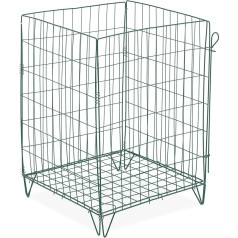 Relaxdays Metal Composter, Floor Grid and Feet, H 68 x W 46 x D 46 cm, for Garden Waste Compost Grid, Steel, Green