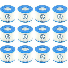 VI Replacement Filter Cartridge for Pool, VI Filter Replacement Filter, for Bestway Flowclear Pool Filter, for Bestway VI Filter, for Miami, Vegas, Monaco. Size 6-58323 (Pack of 12)