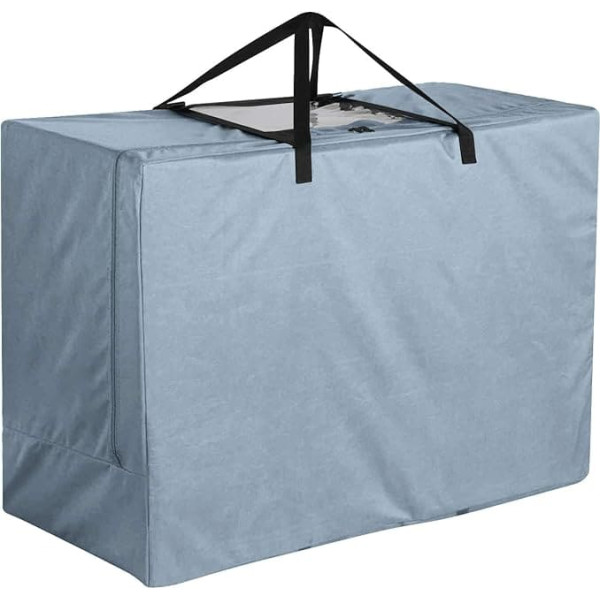 Aufbewahrungstasche für Terrassenmöbel Sitzkissen mit Sichtfenster, staubdichter Outdoor-Bezug und Kissenaufbewahrung, leicht, grau, 154,9 x 71,1 x 45,7 cm, einfach zu tragen