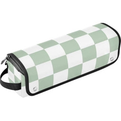 Hair Tools Travel Bag with Heat Resistant Mat, Detachable 2-in-1 Curling Iron, Travel Case, Straightener Flat Iron, Cherry Blossom, Pink, Green and white checked, Travel