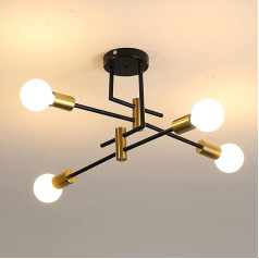 Vintage Ceiling Light, E27 Industrial Ceiling Lights, Diameter 70 cm for Bedroom, Kitchen, Hallway, Modern Chandelier 4 Lights (Bulb Not Included)