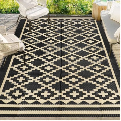 Capslpad Outdoor Patio Rug Waterproof 150 x 245 cm Plastic Straw Rug Reversible UV-Resistant Picnic Mat Portable Caravan Camping Rug for Backyard Patio Garden Beach Balcony Decor