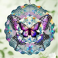 Schmetterlings-Windspiel für den Außenbereich, 30,5 cm, Geburtstagsgeschenke für Frauen, Mutter, Oma, Vater, Schmetterlinge, hängende Windskulpturen, Gartendekoration, Gartendekoration für draußen,
