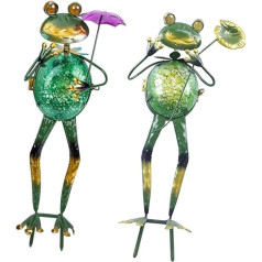 2Stücke Solarleuchte Frosch Garten Dekorative Solarlampe für Außenbereich Automatische LED Beleuchtung und Einfach zu Installieren für Garten und Terrasse