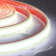 KISUFU 220V COB LED Strip IP65 Waterproof Flexible LED 288LEDs/m Double Sided for Christmas Party Bedroom Kitchen Decoration White 10M
