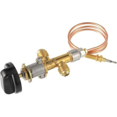 Fireplace Gas Grill Safety Control Valve Kit Complete Set with Valve, Knob and Thermocouple Wire for Safety