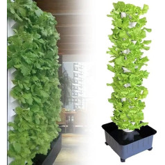 Hydroponic Tower Growing System, Hydroponic Growing Kit, 15 Layers, 45 Plant Locations, Vertical Hydroponic Tower with Pump and Moving Water Tank for Leafy Vegetables