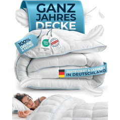 Feather and Down Duvet 135 x 200 cm [Certified in Germany] – Down and Feathers – Feather Duvet Top Bed – Sleeping Blanket Summer and Winter Duvet – Duvet (All Season Duvet)