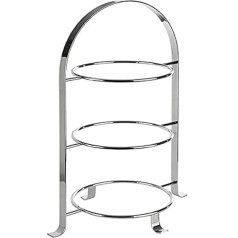 Serving stand metal chrome plated, flat ca. 33x24 cm,