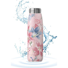 JOHNSMITH Hydrogen Water Bottle, Alkaline Water Bottle, 15 Oz, Produces High Quality High pH Water, Portable Insulated Stainless Steel Bottle, Alpine Ore Filter, Water Bottle for Sports