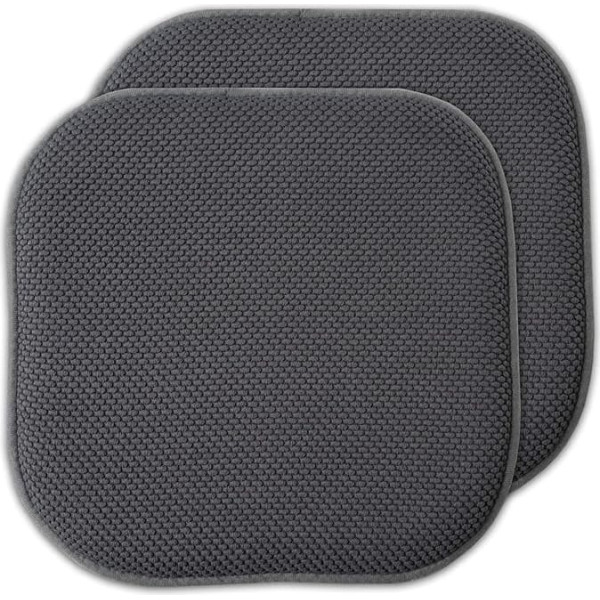 Sweet Home Collection 2 Pack Memory Foam Seat Cushion Honeycomb Non Slip Backing 16