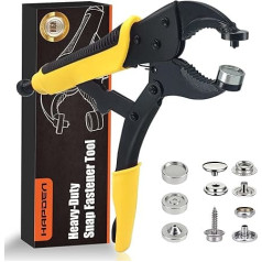 Push Button Set with Pliers, Adjustable Push Button Setter Tool, Includes 40 Sets of 15 mm Press Studs for Boat Covers, Repairing Canvas, Sewing, Tarpaulin, Replacing Metal Clasps