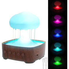Carlo Milano Indoor Fountain: Rain Cloud Humidifier, USB-C, LED Colour Changing, 5 Natural Sounds (Humidifier Bedside Lamp, Raindrop Humidifier, Lava Lamp)