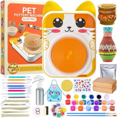 Pottery Wheel, Mini Pottery Wheel for Kids, Pottery Set for Home with Clay Air Drying, Diamond Stickers