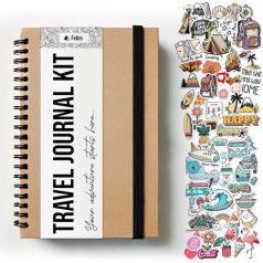 Travel Journal Scrapbook/Reisetagebuch Zum Ausfüllen, travelers notebook a5, bullet journal zubehör, travel gadgets, camping gadgets, reise geschenk auslandsaufenthalt, urlaubstagebuch erwachsene