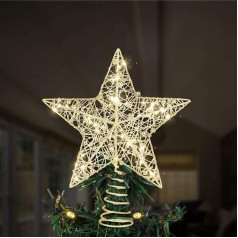 Toyvian Christmas Tree Topper Star, Christmas Decorations Illuminated Wire Christmas Tree Star for Christmas Tree Ornament